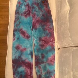 ***SALE***  Like new Aviator Nation turquoise and magenta tie die sweatpants